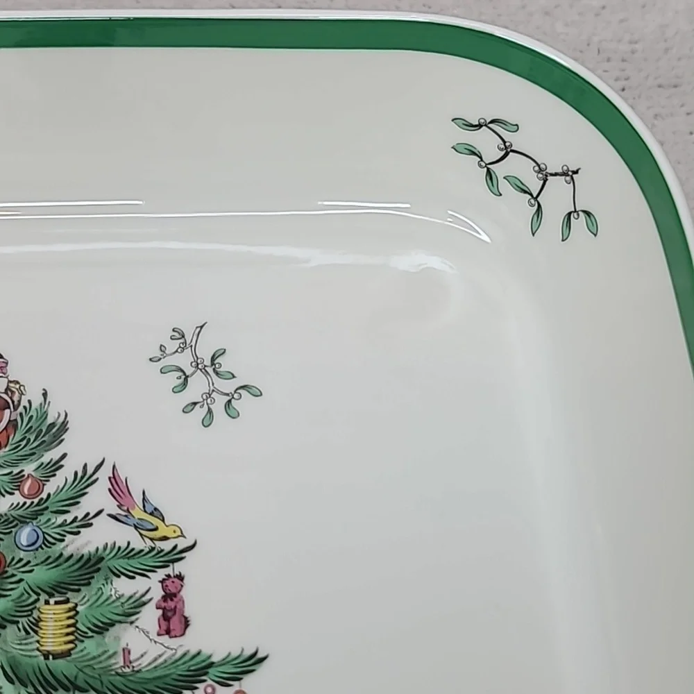 Spode Christmas Tree Classic Vintage Collectible Ceramic Square Buffet Dish